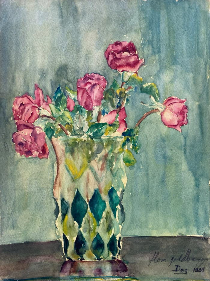 Flora Goldberg – Rosas – Acuarela sobre papel