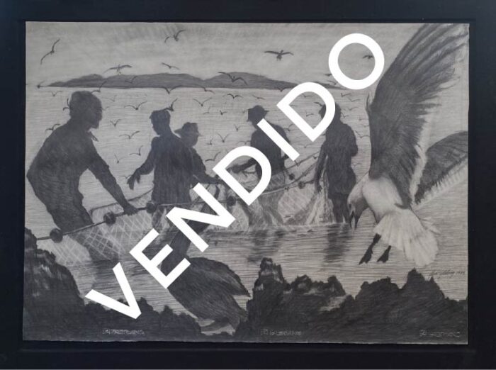 Flora Goldberg – Pescadores – Grafito sobre papel
