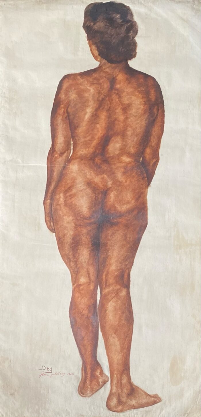 Flora Goldberg – Desnudo femenino – Óleo sobre papel