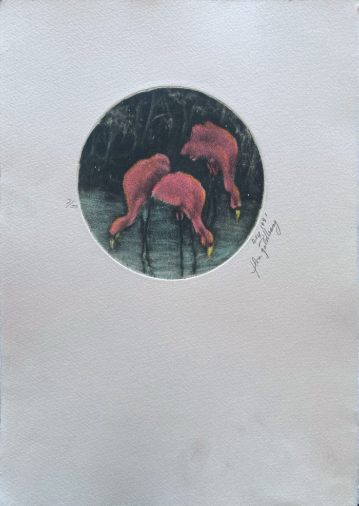Flora Goldberg – Flamingos – Grabado sobre papel - Imagen 2