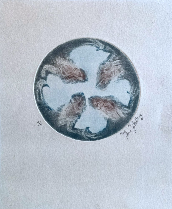 Flora Goldberg – Iguanas – Grabado sobre papel - Imagen 2