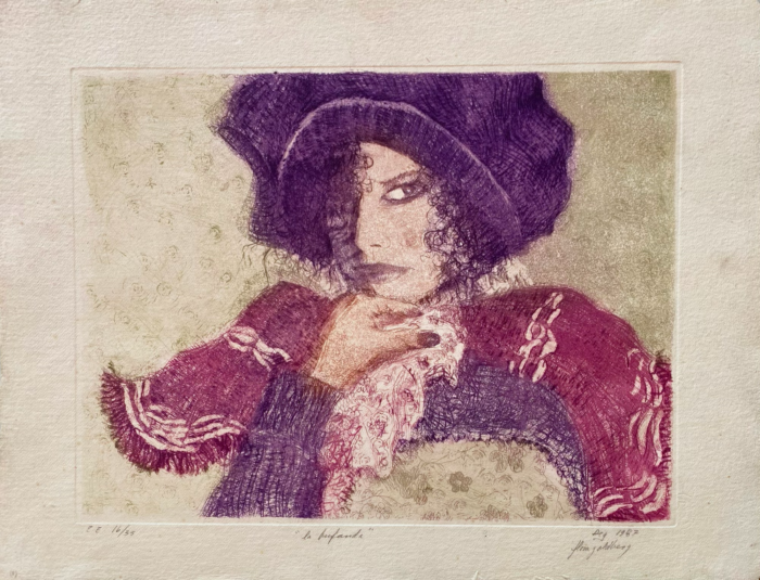 Flora Goldberg – La bufanda – Grabado sobre papel - Imagen 2