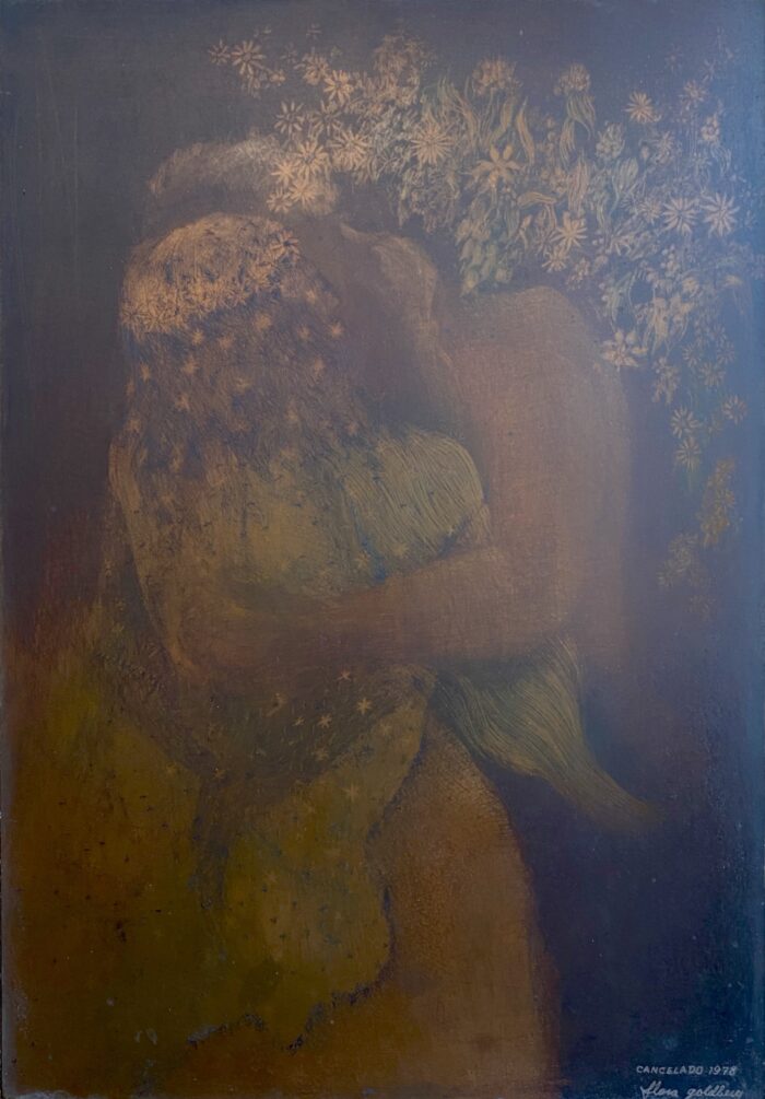 Flora Goldberg – Los amantes – Placa grabada original de cobre